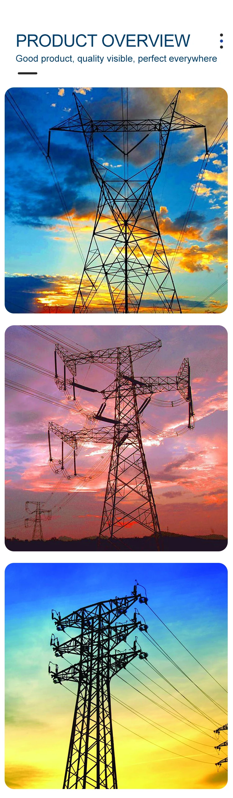 Electrical 132KV/138KV Power Transmission Tower