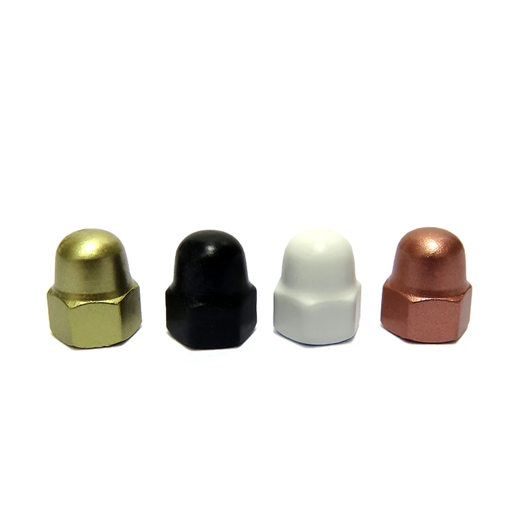 Factory Price Custom Rose Gold Plating Hexagon Dome Cap Nut