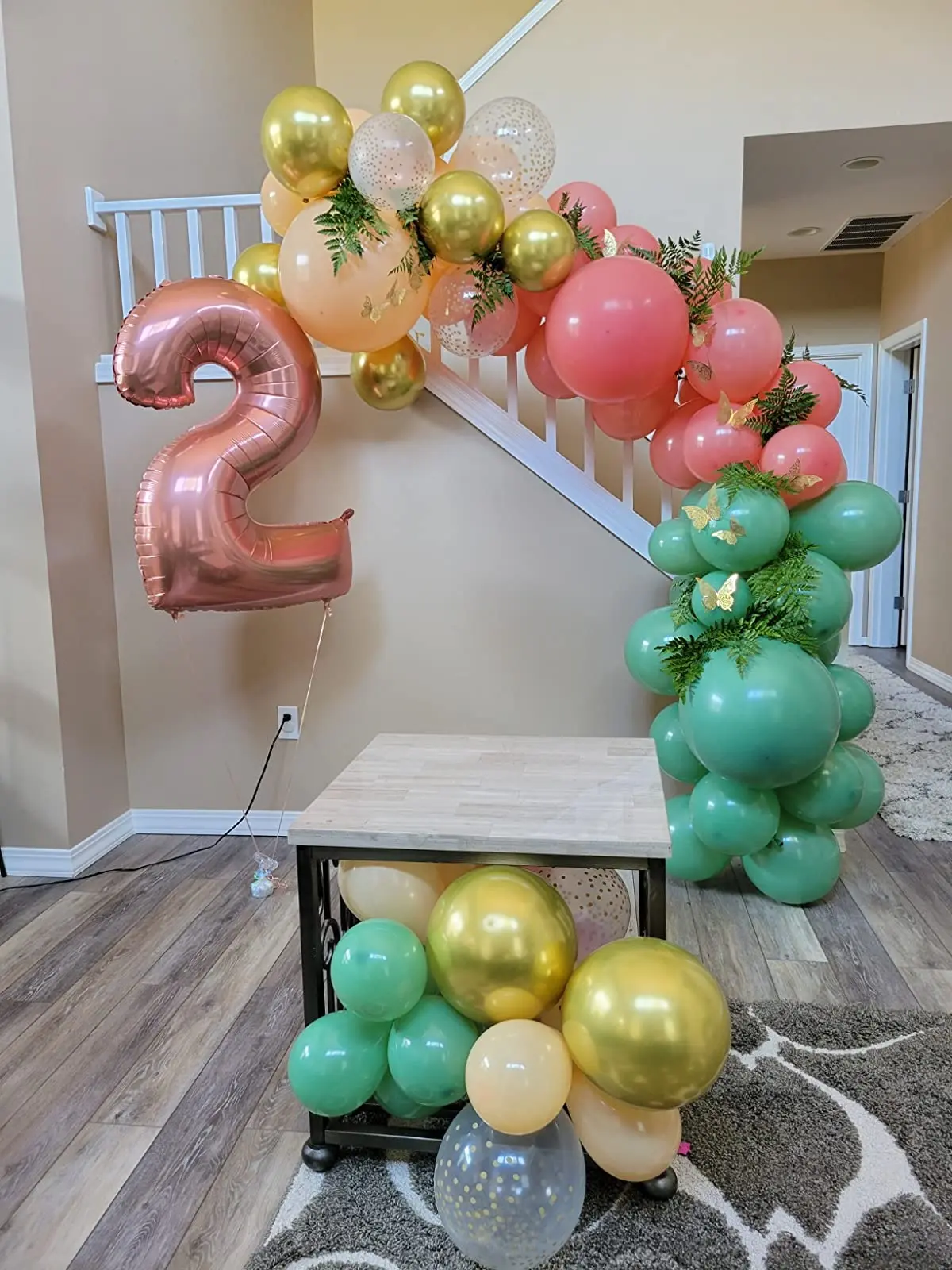 LEMON Coral Dusty Pink Sage Green Globos Balloon Arch Garland Kit 3D  Butterfly Eucalyptus Leaf Birthday Baby Shower Wedding, image size:1200x1600