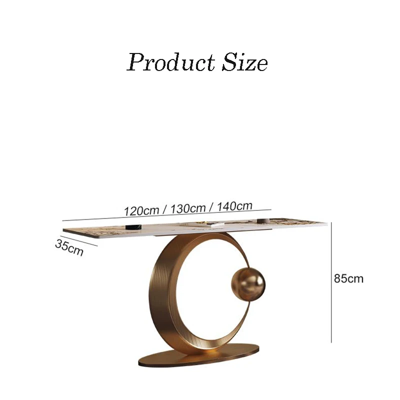 Stainless Steel Entry Table Sintered Stone Gold Foyer Sparkle Modern