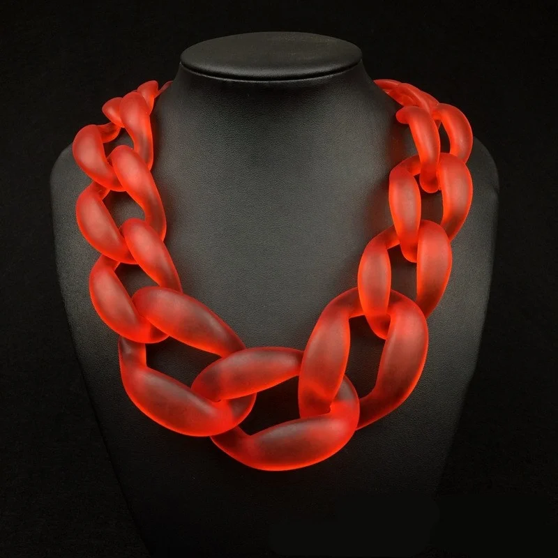 Fashion Punk Big Acrylic Chain DIY Women Statement Necklace
