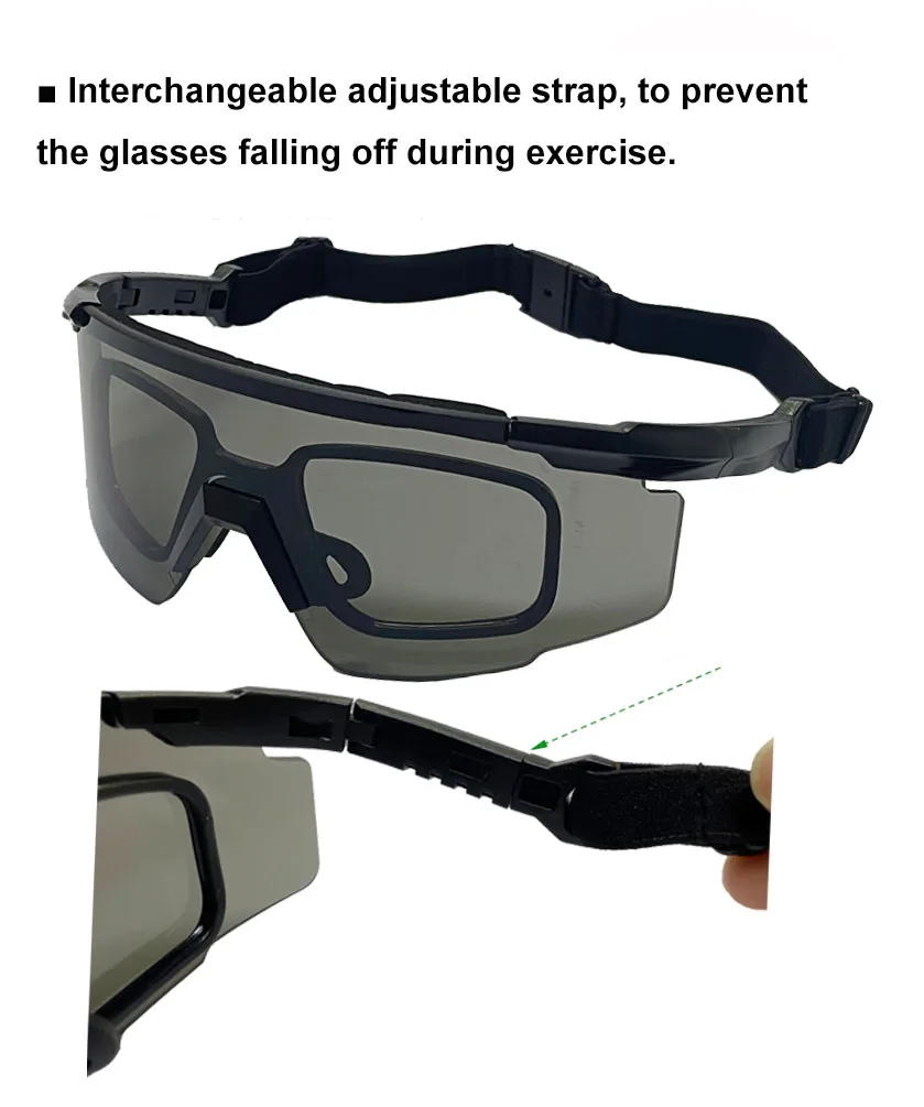 High Quality Eye Protection Shooting Glasses Interchangeable Tactical