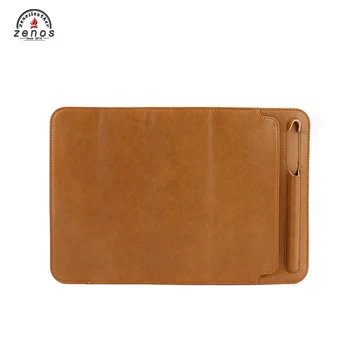 Zenos OEM ODM Guangdong Manufacturer Genuine Wax Oil Protective Case For Ipad 11 pro 10.5 Inch With Pencil Holder
