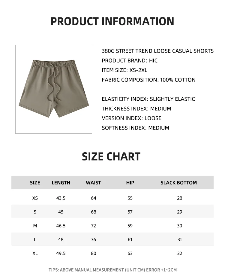 2023 High Quality 380g 100% Cotton Heavy Fog Color Man's Shorts ...