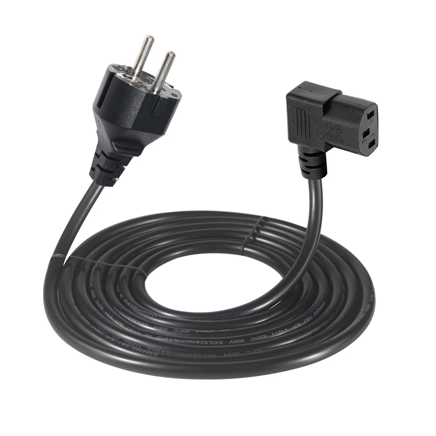 EU Power Cord 2m 3m 5m 10m Euro Plug IEC C13 Power Adapter Cable for Desktop PC Monitor Printer TV Projector