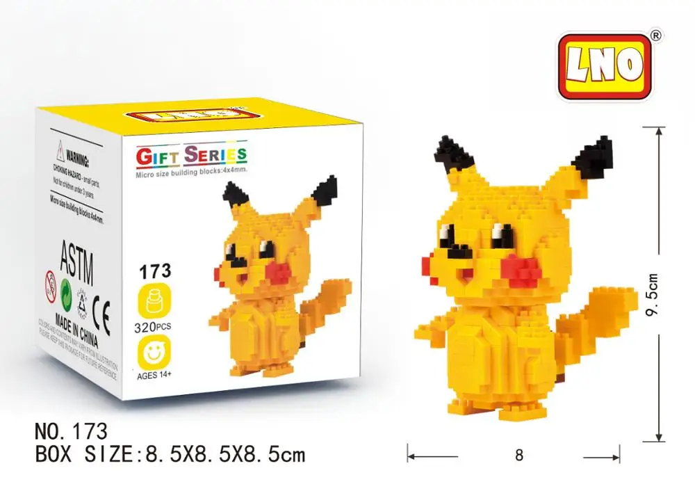 22 Different DIY Poke Go Plastic Micro Block Anime Mini Figures Factory-Direct Model Cartoon Toys