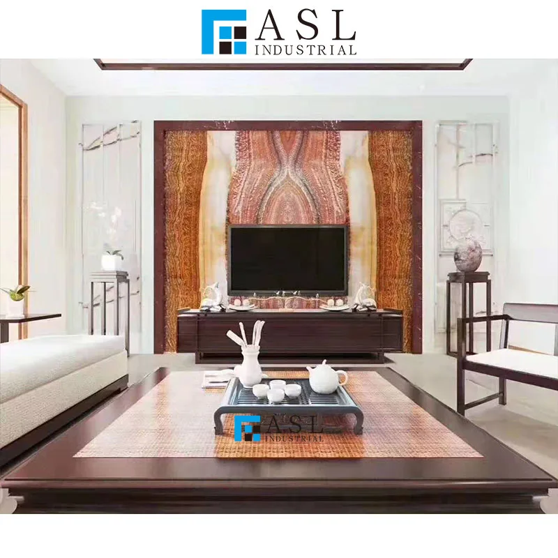 Red dragon onyx book end wall onyx marble slab transparent onice wall cladding designs custom thickness book match onyx