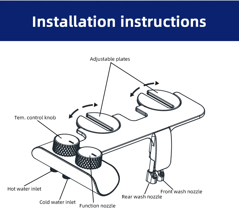 Modern Nozzle Self clean Hot and Cold Water Bidet Toilet Attachment Bathroom Shattaf Dual Nozzle Self-Cleaning Bidet manufacture