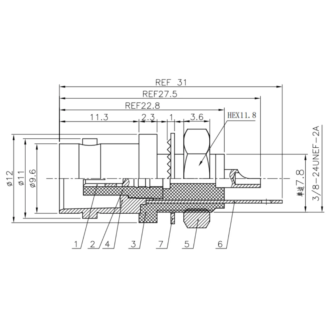 product rf coaxial connector bnc ky glue injection connector 50 ohms bnc female connector-4