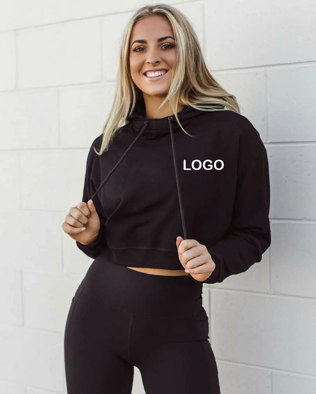 Custom Logo Sport Fitness Crop Hoodies Women Clothing aperçu 6