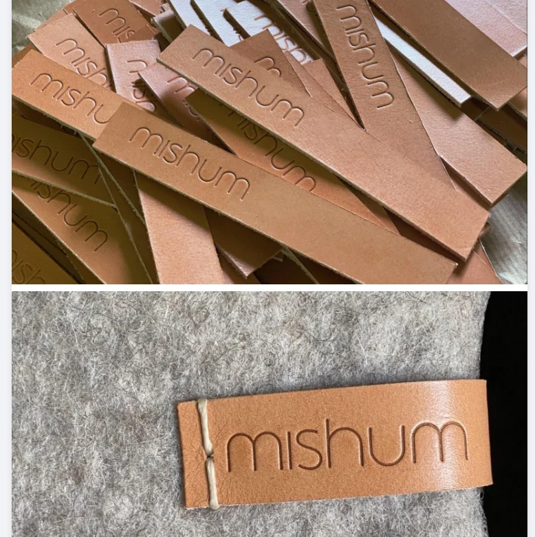 Heat Transfer Backside Custom Debossed Logo Pure Leather Iron on Patches with Adhesive Backing