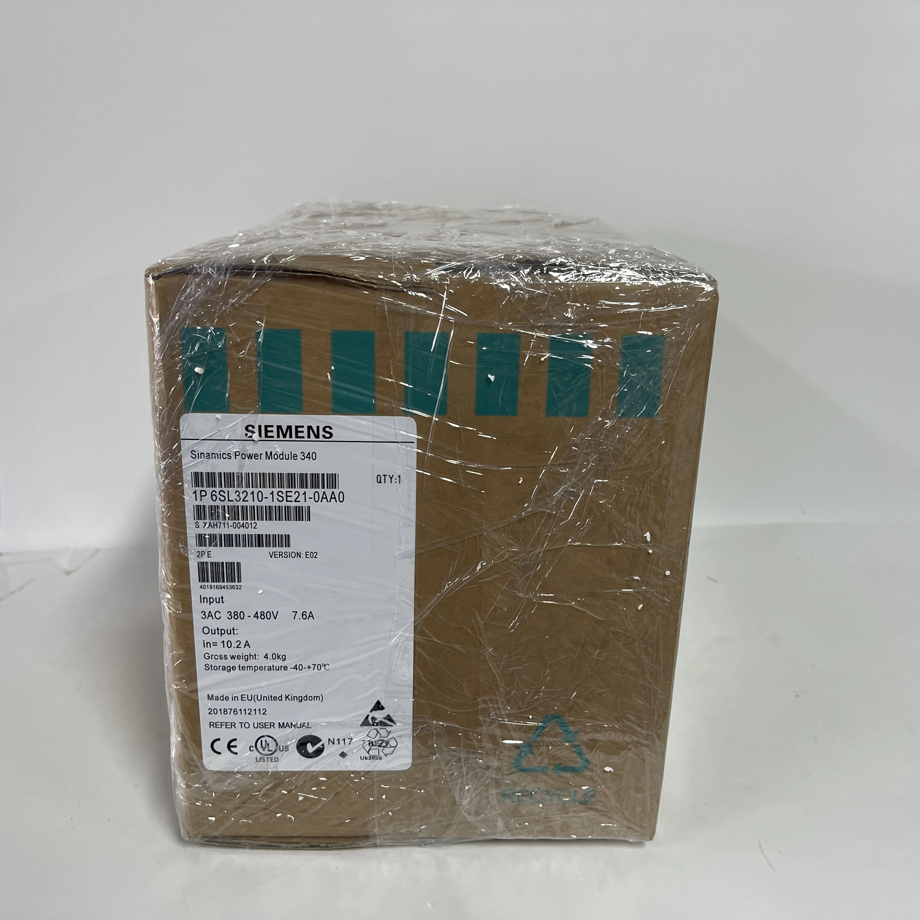 Siemens Sinamics Power Module 6SL3210-1SE21-0AA0 Siemens Sinamics Power Module 6SL3210-1SE21-0AA0
