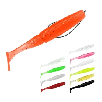 Factory Direct 7.5cm 3G Grooved Screw T-Tail Monster T-Tail Fish Lure Soft PVC Bass Bait Fishing Lure – Soft Lure – view 2
