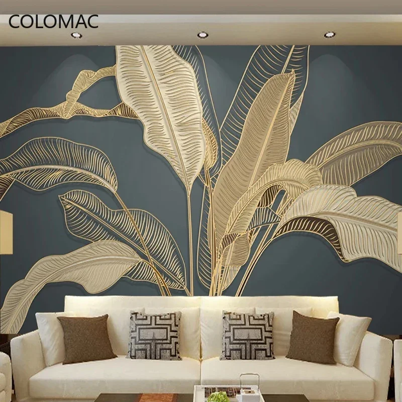 Tropcal Wallpaper Banana Leaf 3D Wallpaper Large Palm Tree