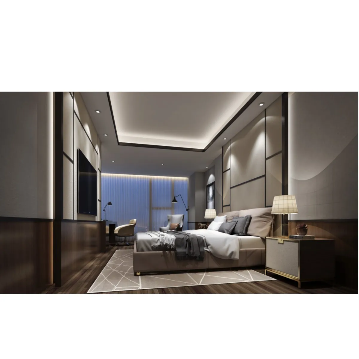 Индивидуальная 3 4 5-звездочная кровать мебель для гостиничных номеров набор мебели из массива