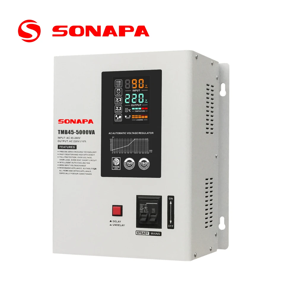 AC 220V DVR90-10KVA 8KW SVC Electronic Voltage Regulator Speed Controller High Power Automatic Voltage Stabilizer