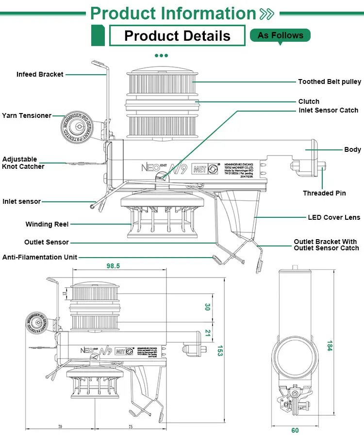 Neo Memminger Positive Yarn Feeder for Circular Knitting Machines ...