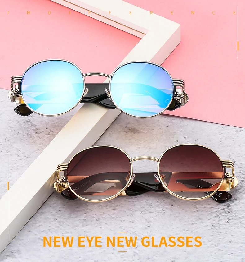 thumbnail image 2 of J&L Glasses Polarized Round Steampunk Sunglasses For Women Men 2 of 12