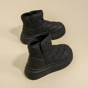 2026 Winter New Women's High-Top Fleece-Lined Snow Boots JC7808 Slip-On Korean Style Warm Casual Cotton Shoes for Students