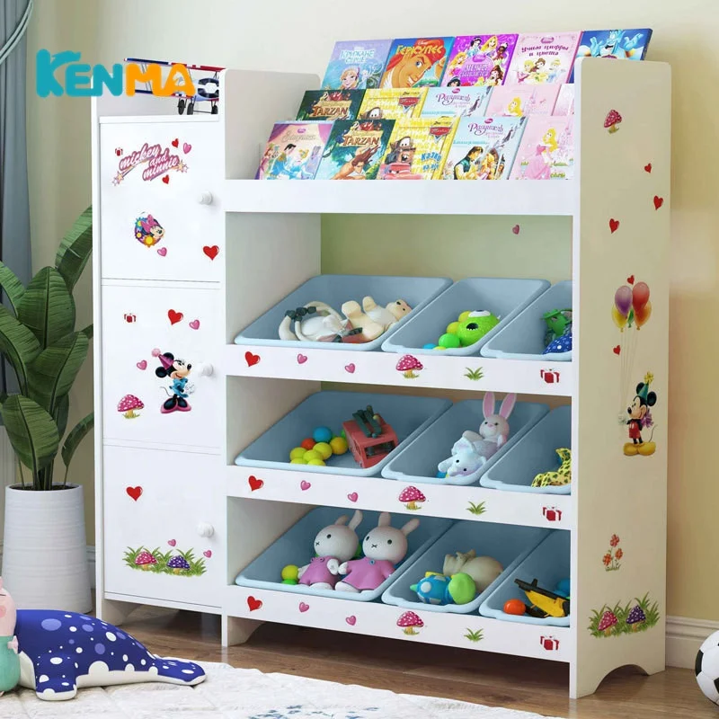 Лидер продаж, детский деревянный органайзер для хранения игрушек, детский стеллаж для хранения с Bookrack