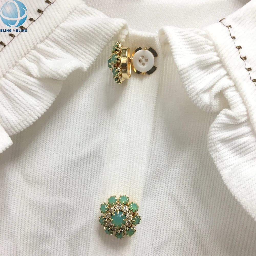 2024 Sparkly Rhinestone Button Covers Clip on Dress Shirt Removable Buttons Cufflinks Presents