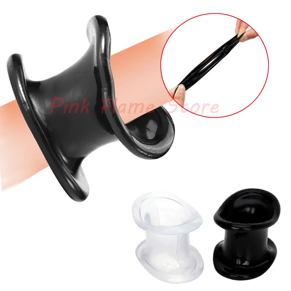 Free Custom Box - Silicone Penis Ring Sleeve Scrotum Stretcher Delay Ejaculation Rings Male Chastity Device Adult Products Toy