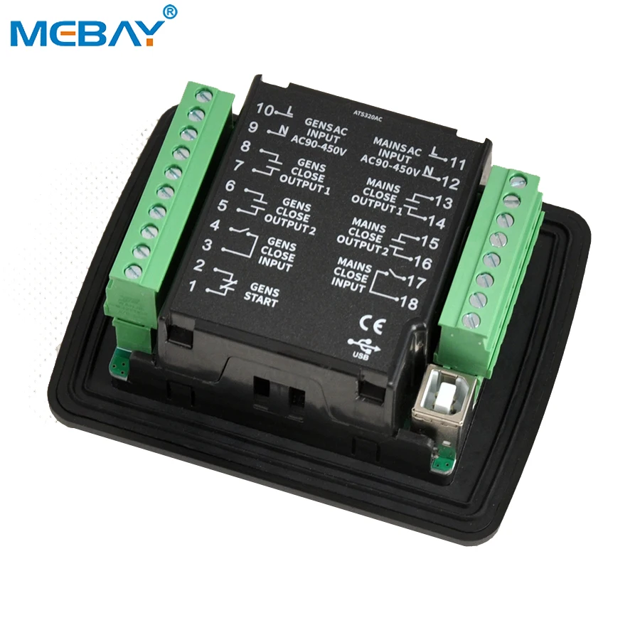 Mebay ATS Genset Control Module ATS320DC Automatic Transfer Switch Controller