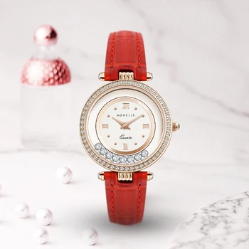2024 New Design Leather Strap Waterproof Fashion Women Bracelet Quartz Watches Luxury Moissanite Diamond Watch for Lady