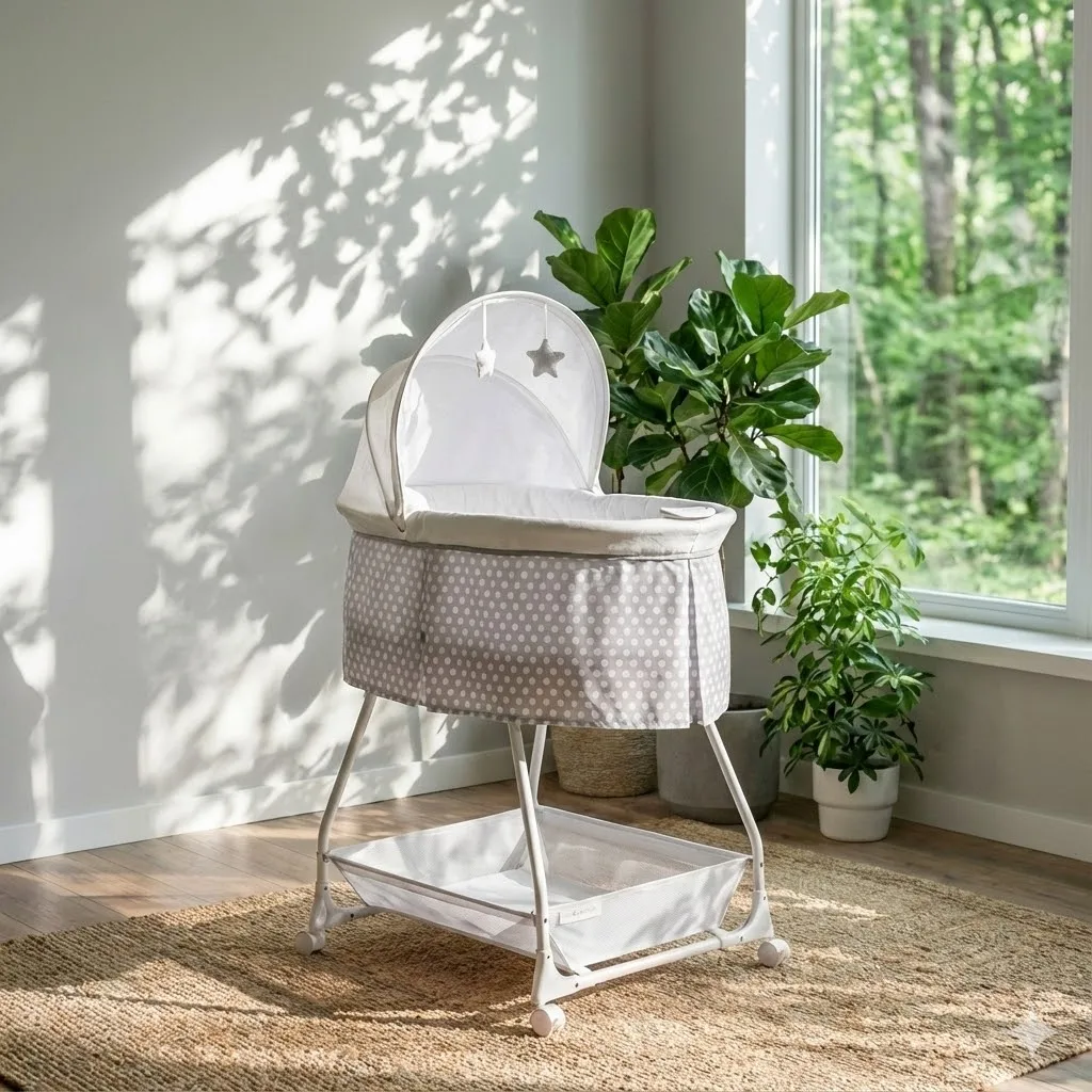 Factory Direct Supply Modern Steel Nursery Bassinet Baby Bed with Space-Saving Design for Bedroom Use 0-3 Years Made in China