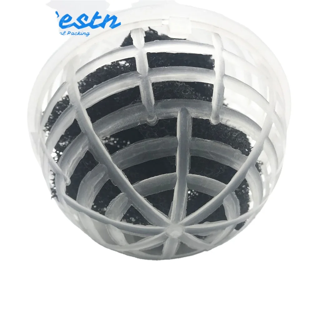 PP Suspend Cage Ball Plastic Bio Floating Packing Ball for Industrial Wastewater Treatment