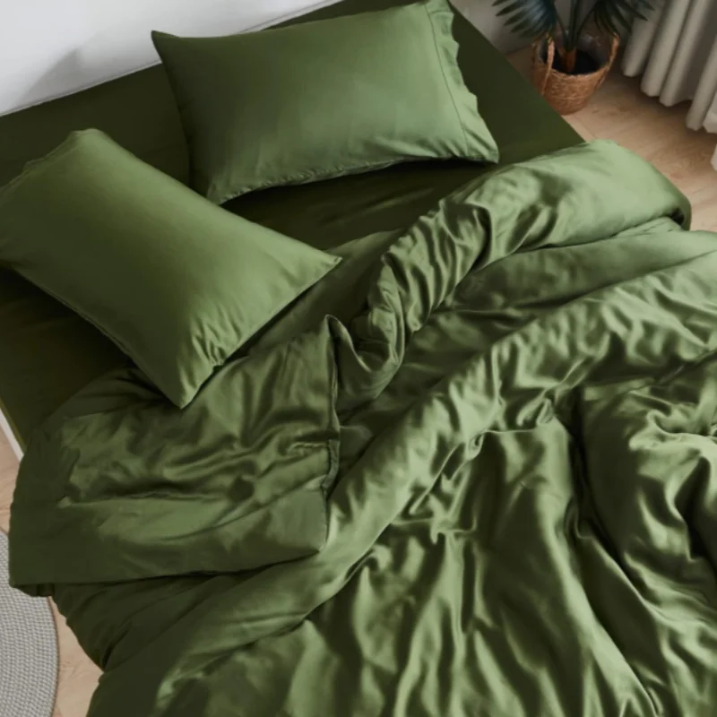 Einfaches Bettwäsche set King Size Bettwäsche set Spann betttuch Kissen bezüge Leinen Glatte Haut freundlich