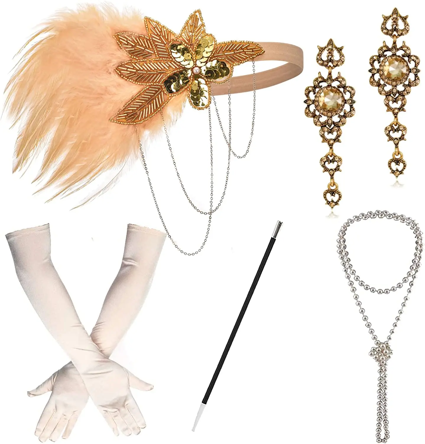 Ecoparty 1920s Great Gatsby Accessories Set For Women Costume Flapper  Headpiece Headband - Buy Ecoparty 1920s Great Gatsby Accessories Set For  Women Costume Flapper Headpiece Headband Product on