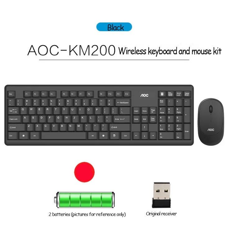 AOCワイヤレスキーボードおよびマウスセット用KM200サイレントゲーム