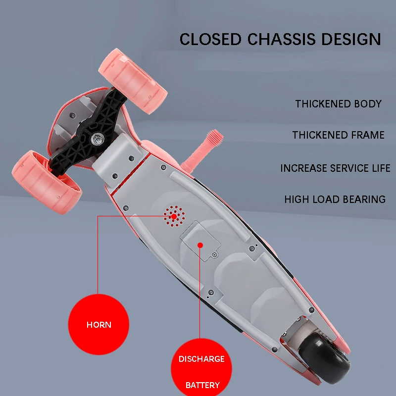 2021 детский скутер со вспышкой, можно сидеть и ездить на самокате, складной игрушечный автомобиль
