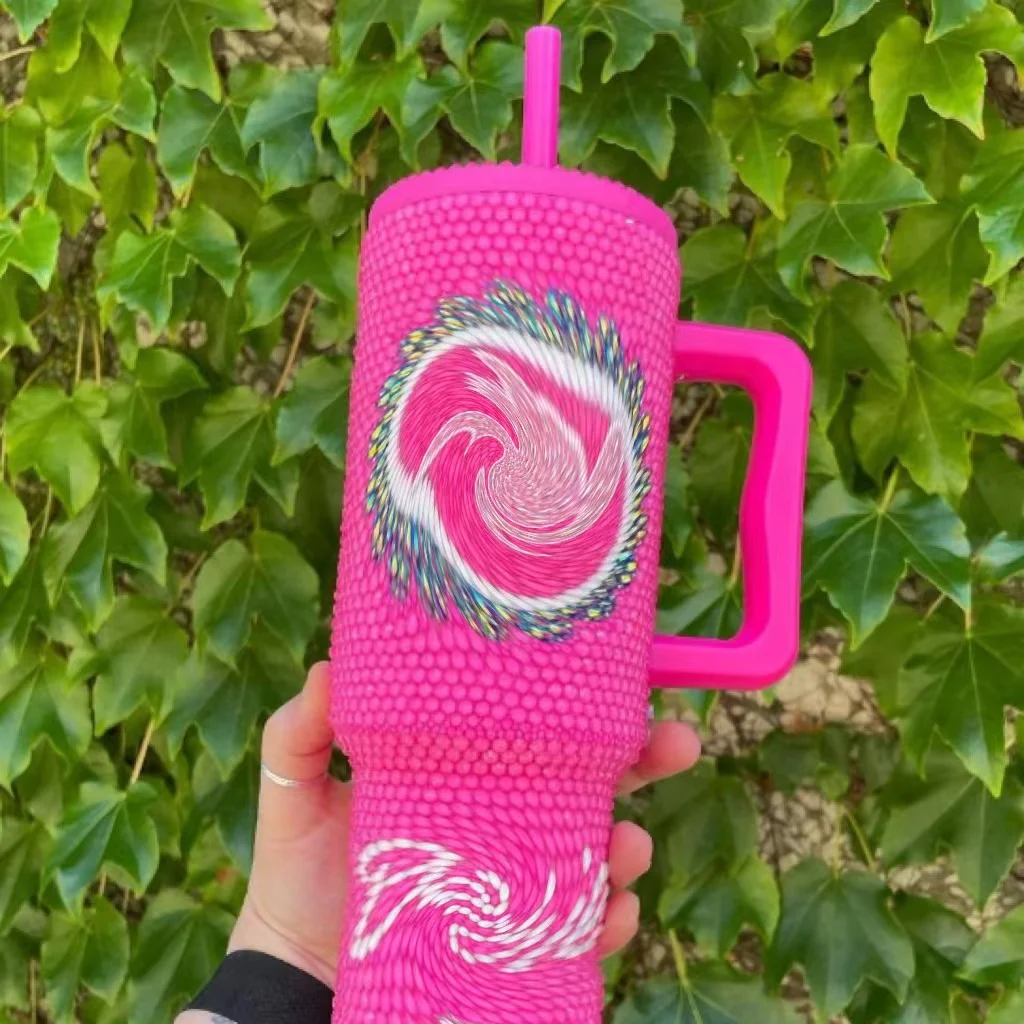 Блестящий дизайн, Шлепанец со стразами и стразами, Милая блестящая прямая чашка с узором в виде коровы, бутылка для воды с крышкой и соломинкой