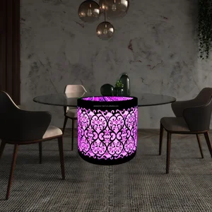 Modern RGB LED Hotel Furniture Party Tables for Dining Portable 16 Color Changing Glowing Dining Table