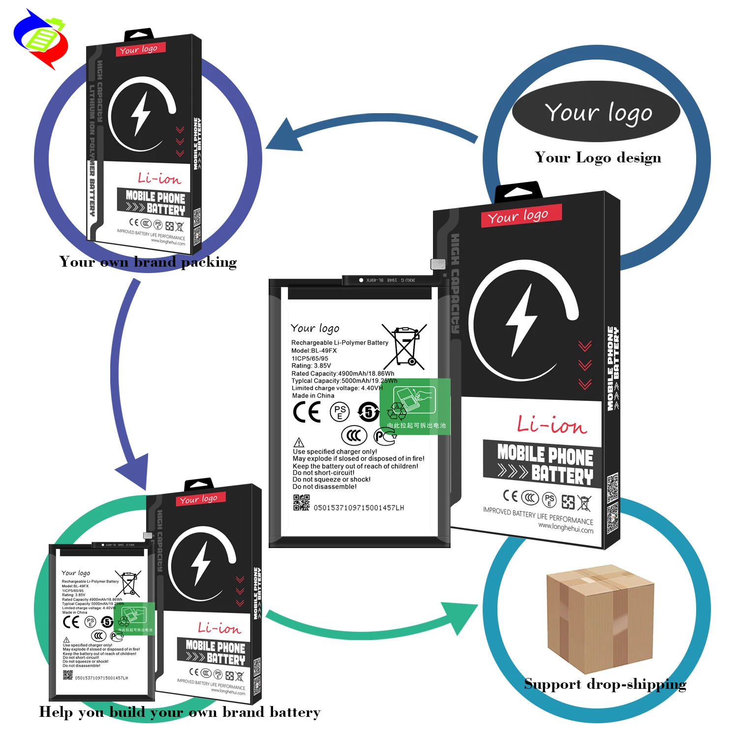 Original Tablet Digital Battery BL-58BT for Tecno 8D P8D Droidpad 8D  5000mAh