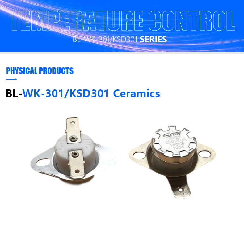 Bimetallic Thermostat Temperature Controller Thermal Cutoff Switch Blhkwksd301 250v 10a 16a 0