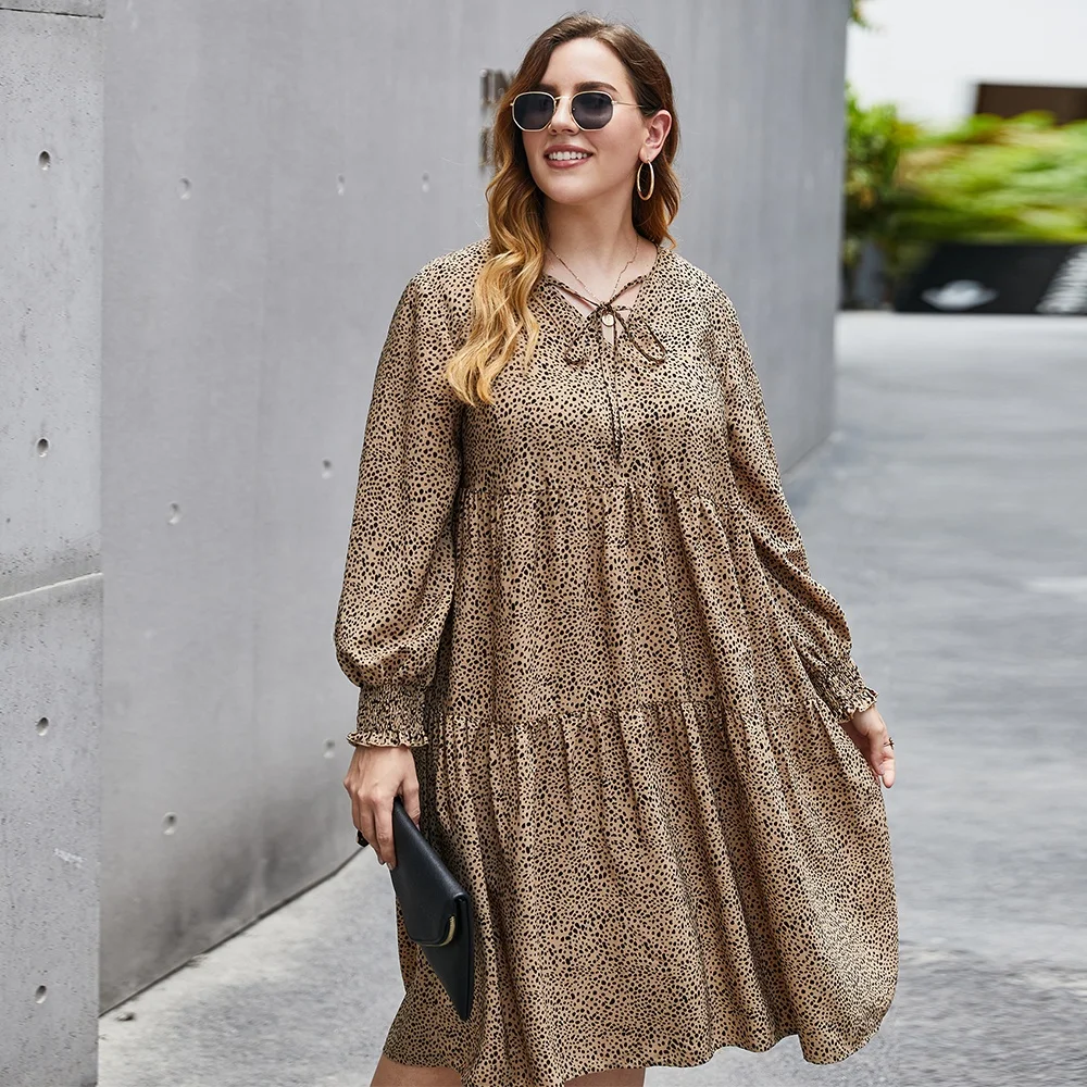 plus size long sleeve casual dresses