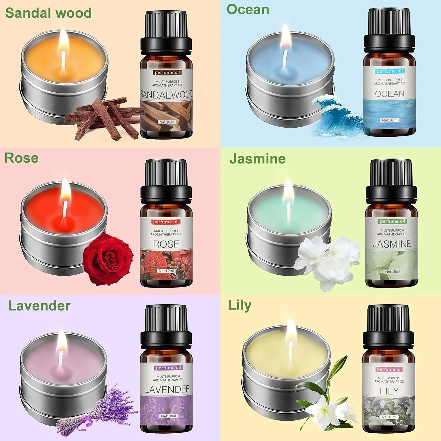 Wholesale Gift Sets Soy Custom Soybean Wax Dried Flower Tin Jar Scented ...