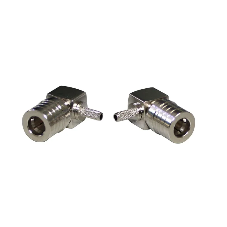 product source manufacturer qma c jw3 right angle connector crimp rg142 rg58 cable qma male connector rf coaxial connector-0