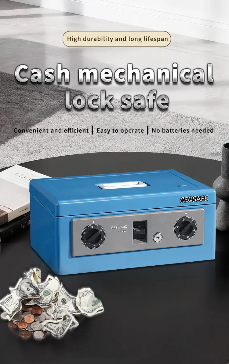 CEQSAFE Home Money Safe Box Metal Cash Box Electronic Deposit Money Box manufacture