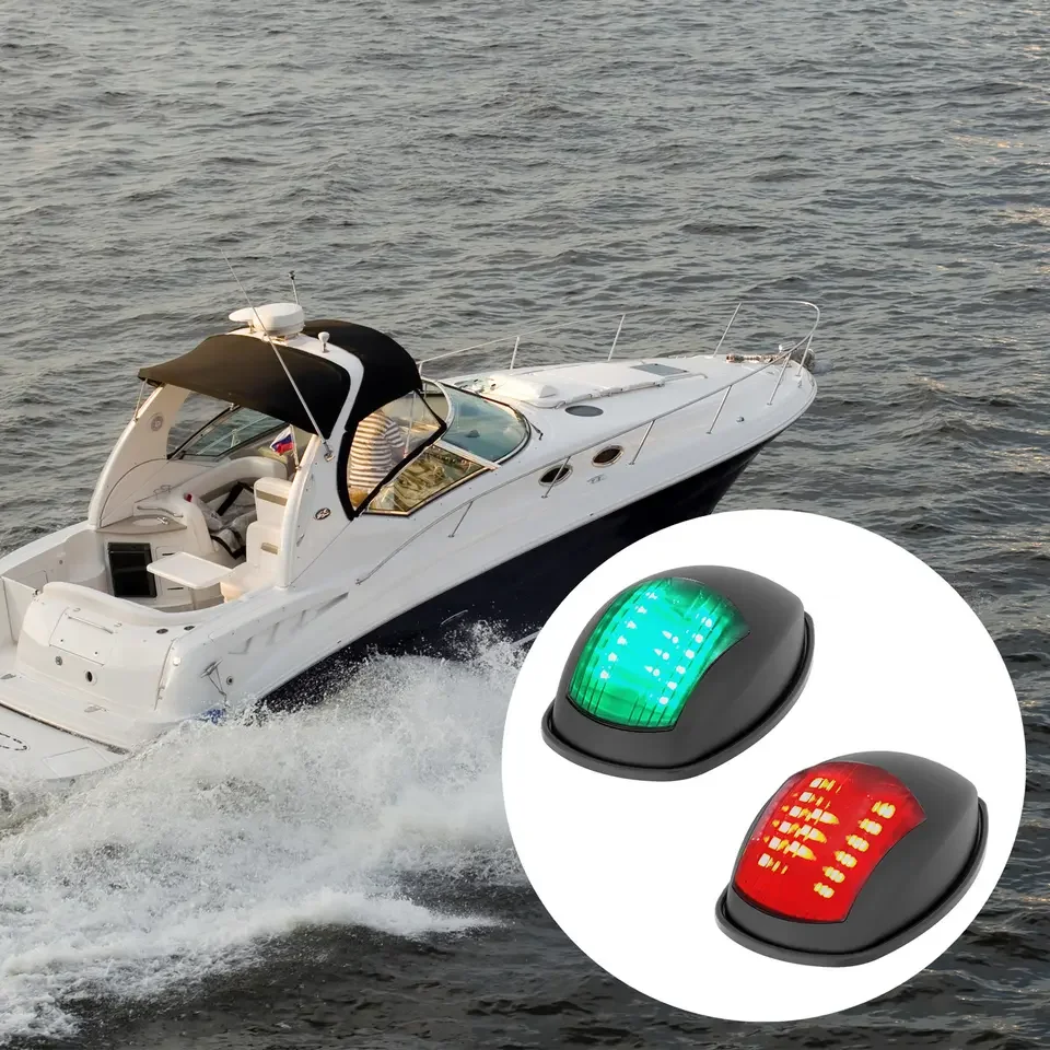 Feu De Navigation Marine 12V - Rouge Et Vert LED - Pour Bateau, Yacht, Ponton - Acier Inoxydable étanche