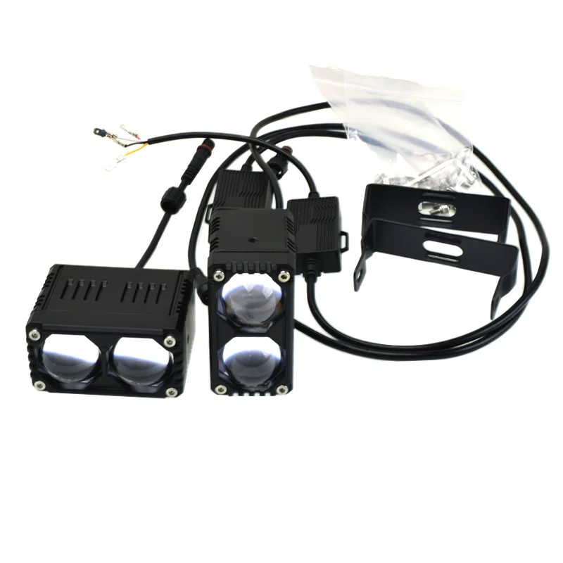 SENLO 90W Motorcycle Driving Light Led Dual Colo for Headlight Auxiliary Spotlight Lamp ATV Scooter Moto Fog Light Accessories