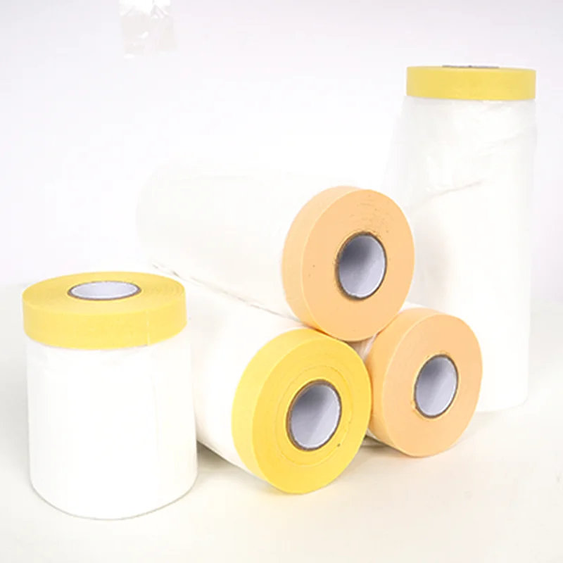 Pre-Taped Protective Masking Film for Automotive Furniture Painting Plastic Covering for Car Masking for Car Paint Jobs