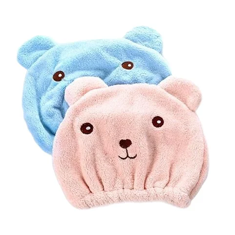 Cartoon Bear Hair Drying Towel Wrap Turban Head Hat Cap Shower Tools N3 