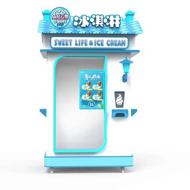 Wholesale Commercial Robot Soft Ice Cream Vending Machine Cash Operated