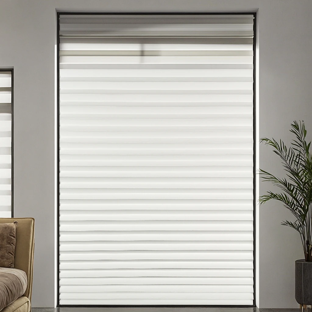 Original Modern White Pleated Paper Shade No Tools Required Light Filtering Built-in Installation Plain Technique