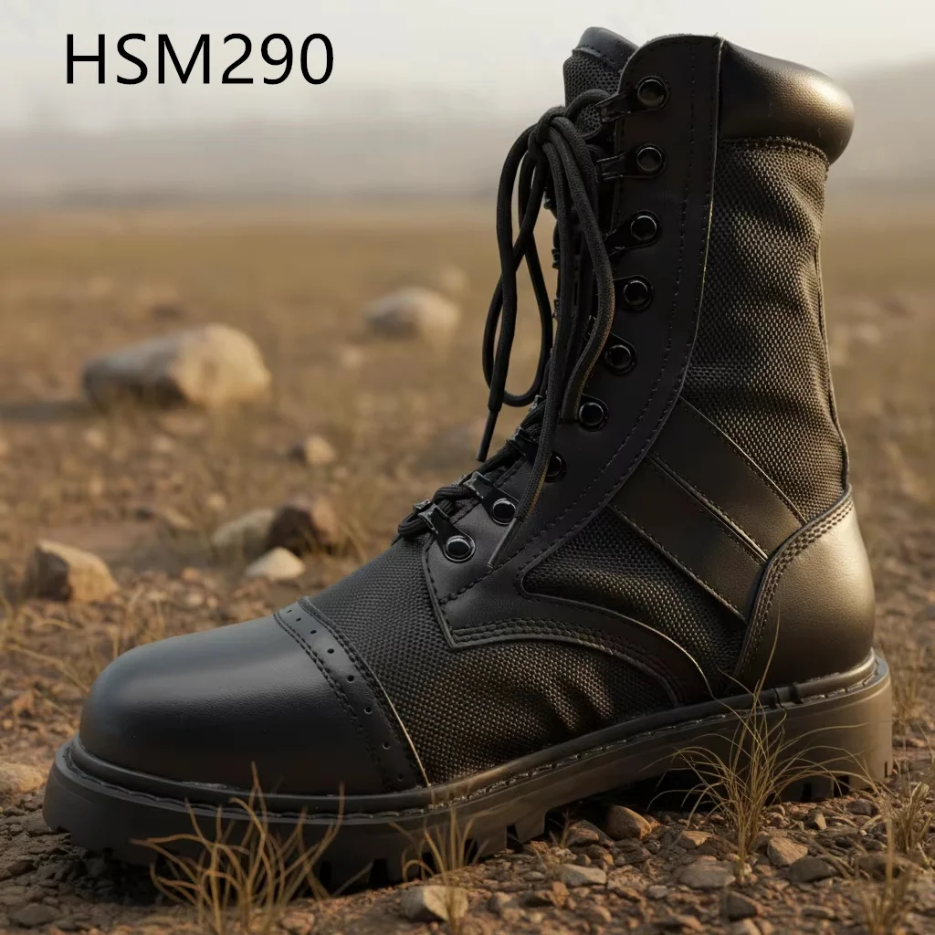 ZYF, bottes de combat durables Elite Mission Training pour entraînement opérationnel, conçues pour les missions d’expédition et la surveillance des frontières ; conception à double articulation ; bottes de marche noires, modèle HSM290