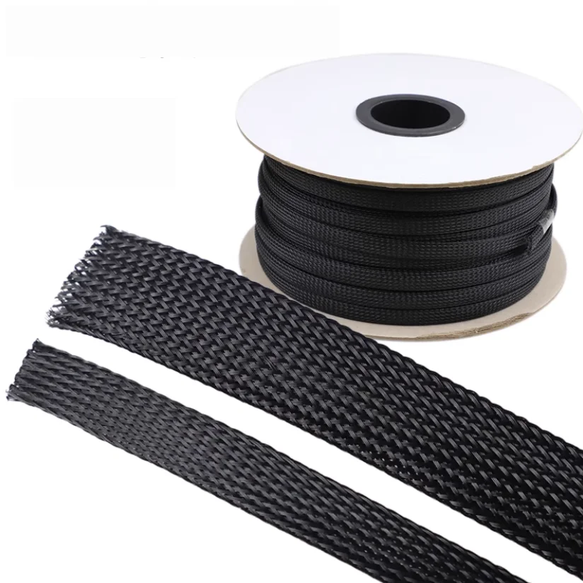 High-quality multi-color for wire harness Wire covering insulation sleeve Cable management  PET braided expandable sleeve